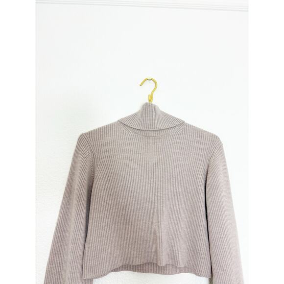 Aritzia Wilfred Rebecca Sweater Size Small Merino Wool Cropped Turtleneck Preppy - Picture 4 of 13